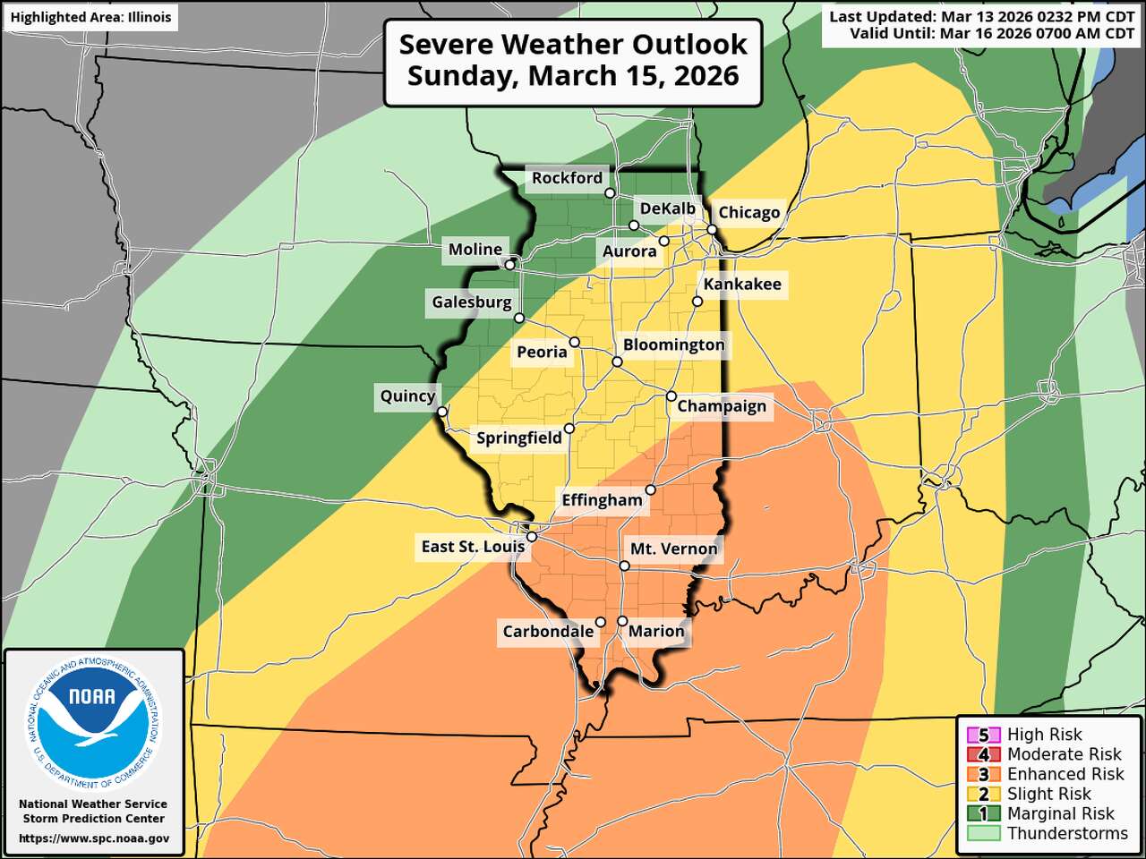 Severe storms likely across Mississippi and Ohio River valleys on Sunday