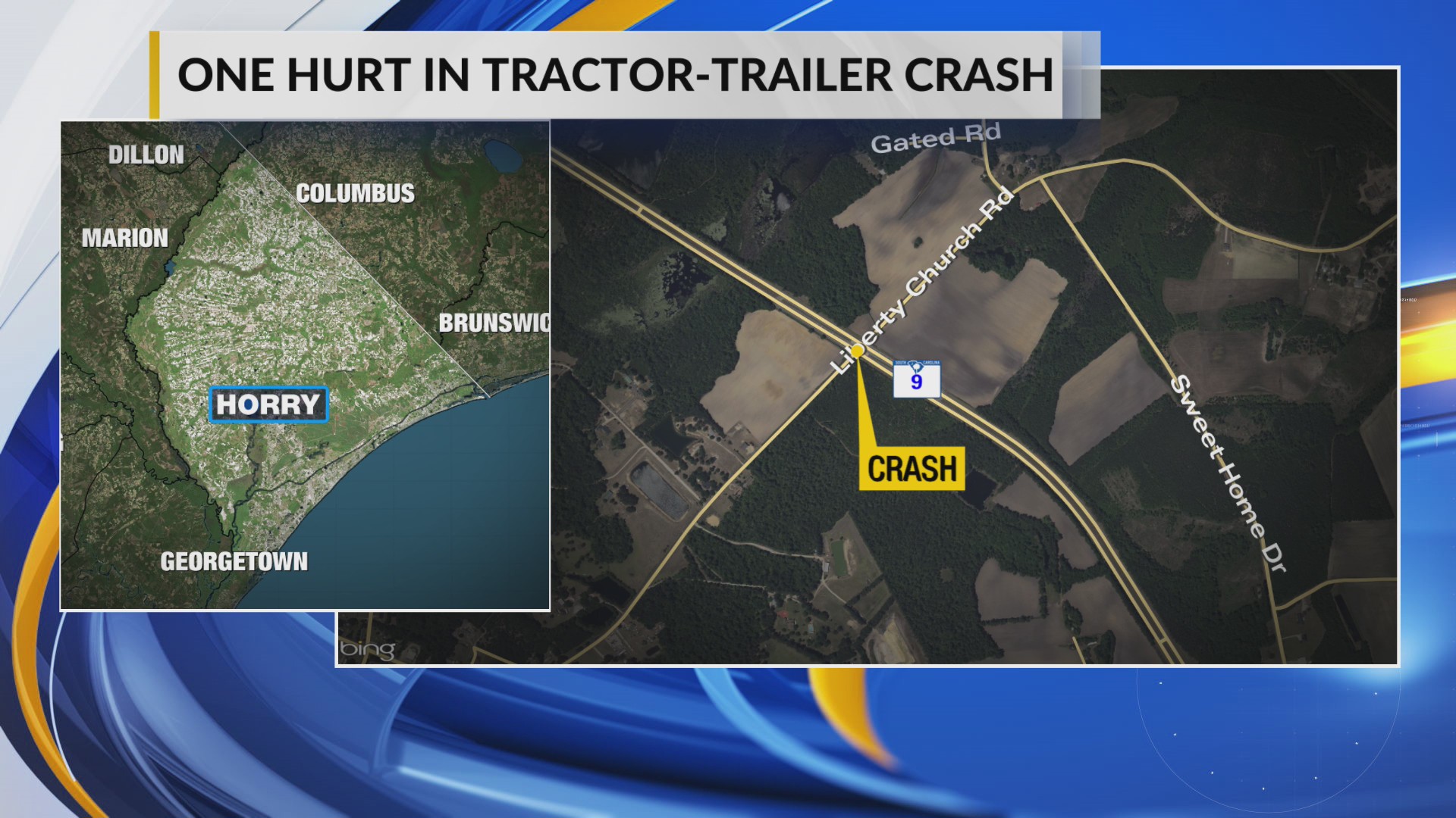 Crash involving overturned tractor-trailer blocks Highway 9 traffic