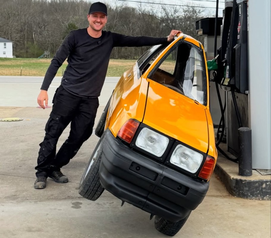 This car was cut in half and turned into a one-seater