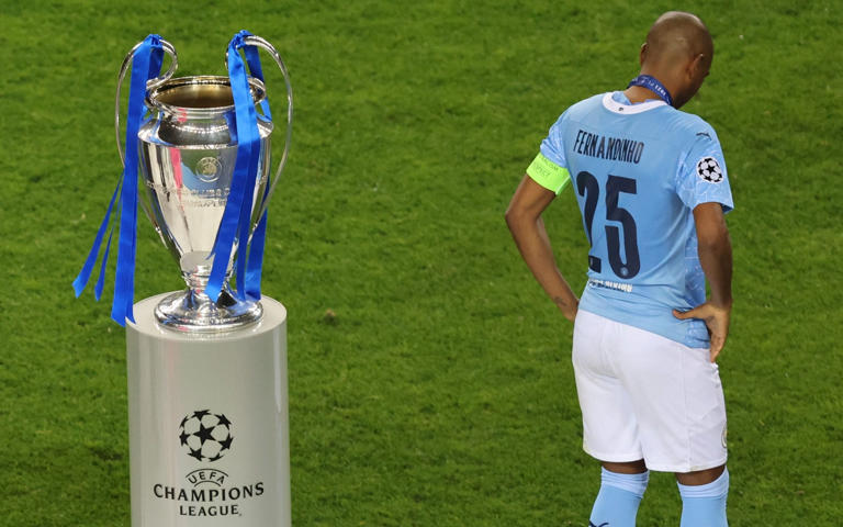 Guardiola was vilified for leaving Rodri and Fernandinho out of his starting XI for the Champions League final defeat by Chelsea in 2021 - Matthew Ashton/AMA/Getty Images