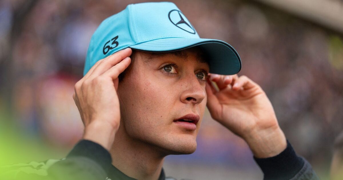 Russell survives 'chaos' to steal front-row start in China