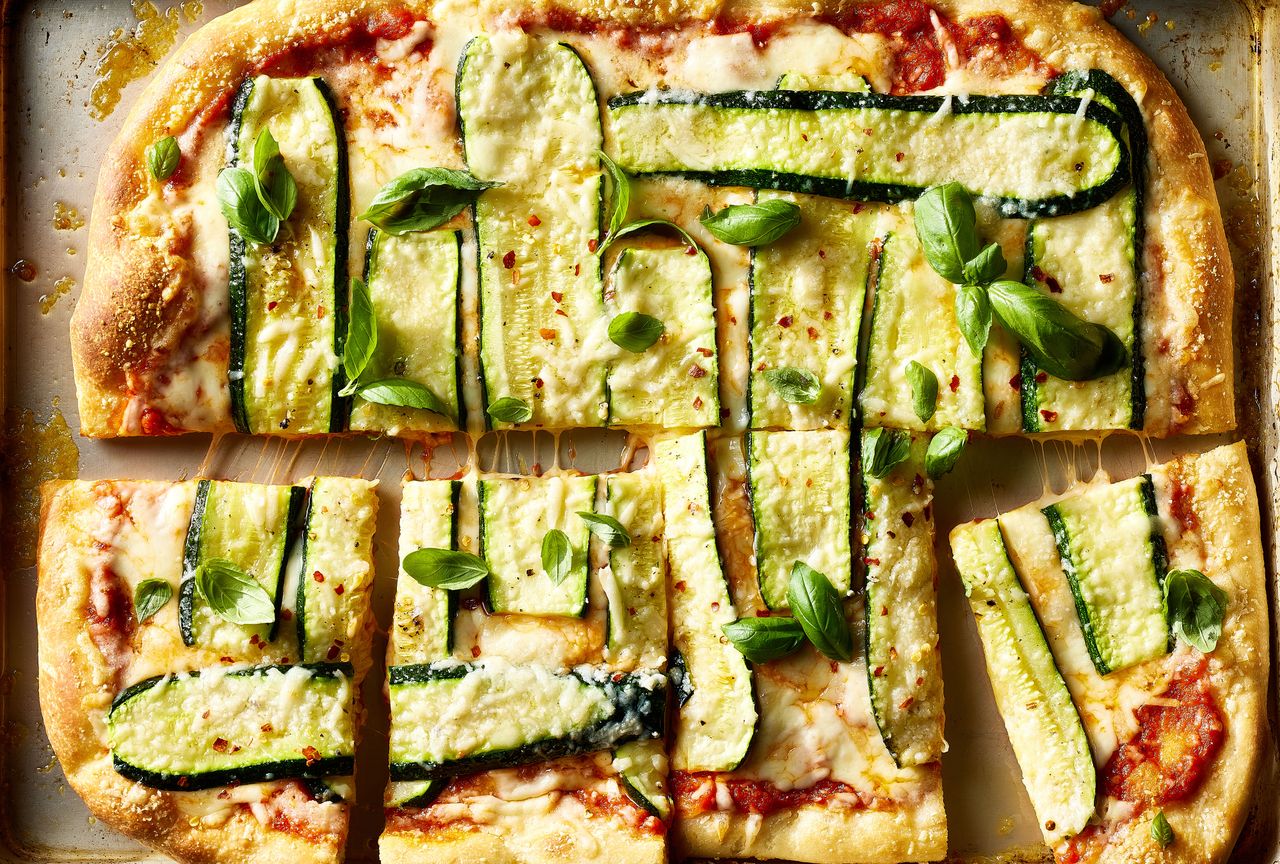 Zucchini Sheet Pan Pizza