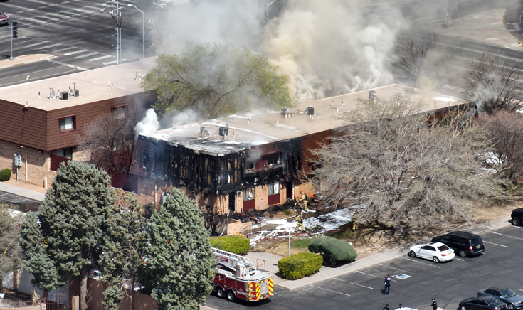 Firefighters were at the scene of an apartment complex fire