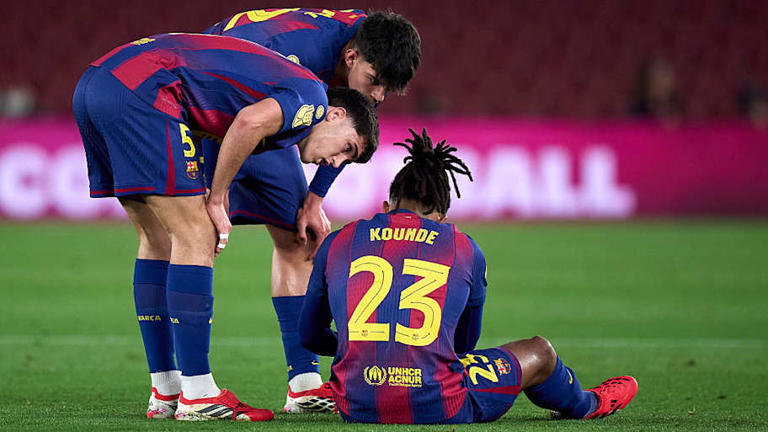Jules Koundé suffered a hamstring injury in early March. | Pablo Rodriguez/Quality Sport Images/Getty Images