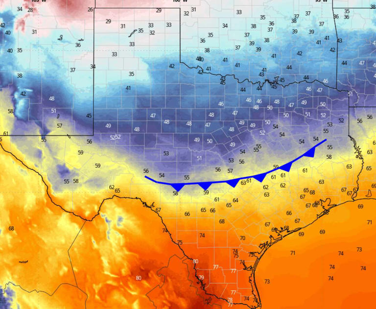 40-degree temperature drop in 18 hours: Strong cold front Sunday aims ...