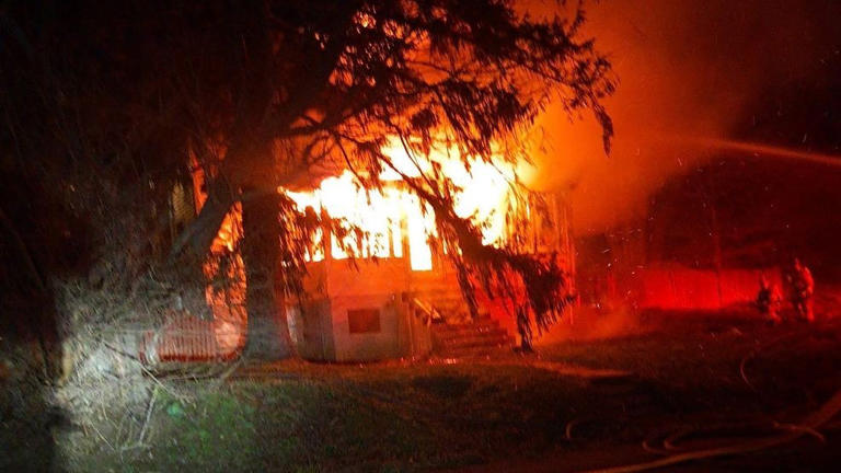 Photos | Crews respond to early-morning house fire in Lancaster County