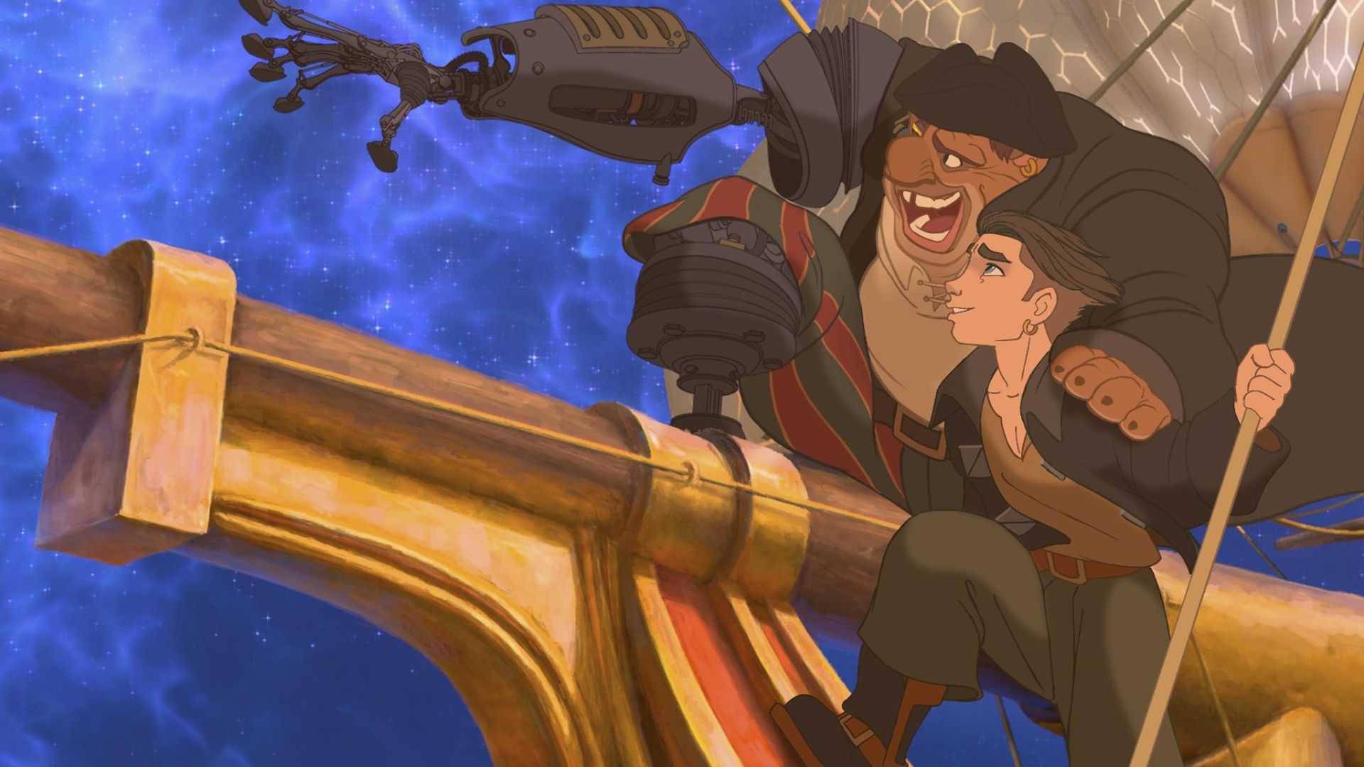 Long John Silver and Jim in Treasure Planet