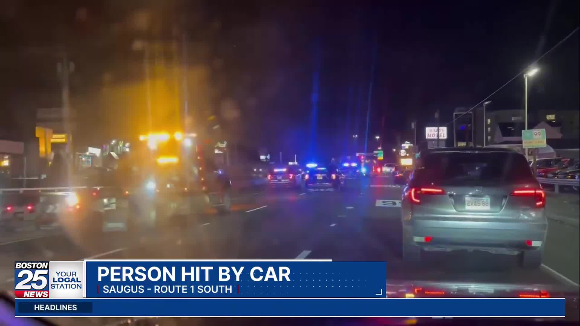 Pedestrian struck and killed by vehicle on Saugus interstate