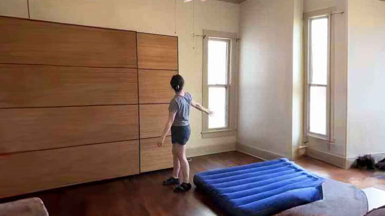 Installing trim and hardware in the bedroom