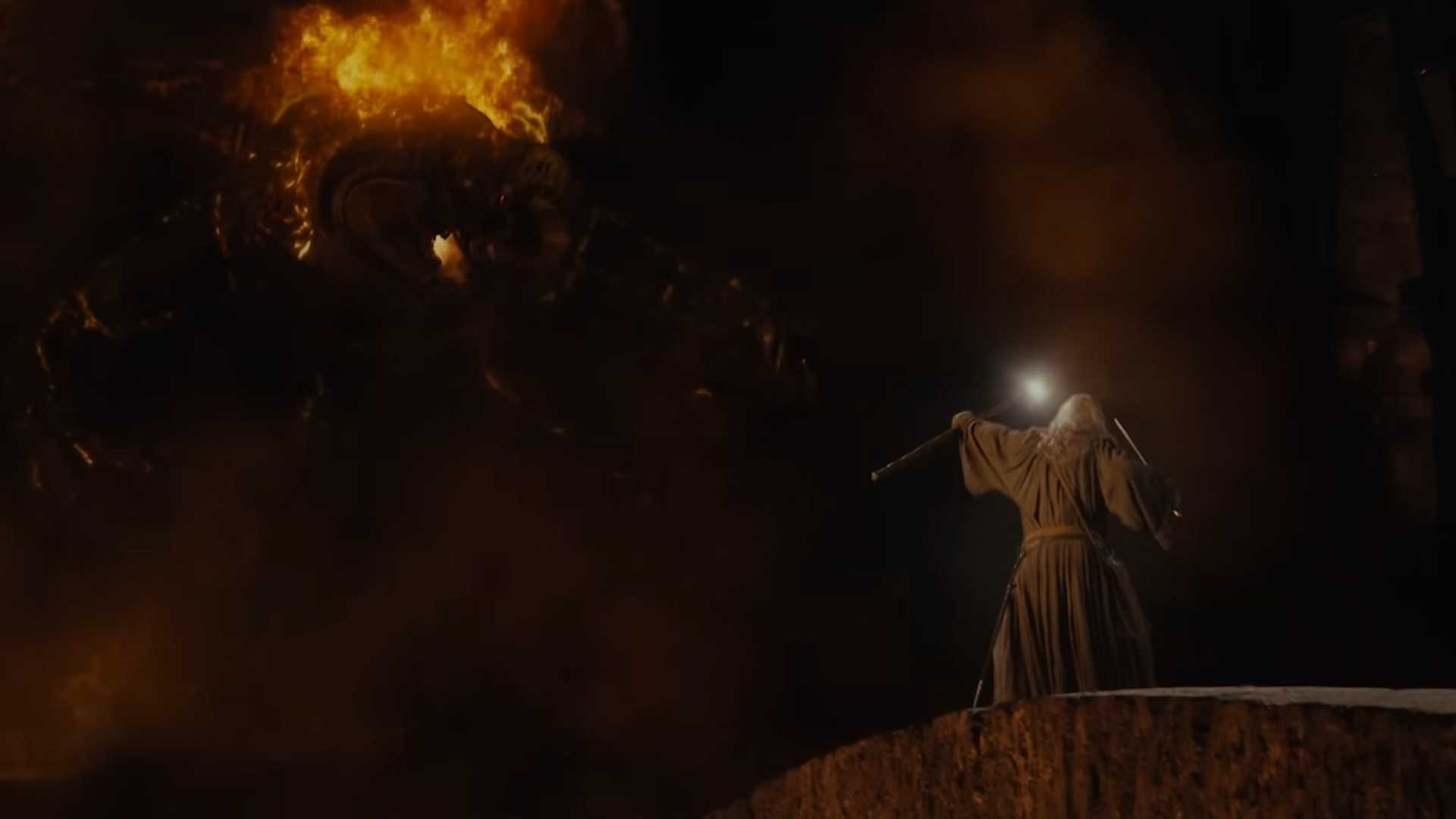 Gandalf fighting the Balrog in Lord of the Rings