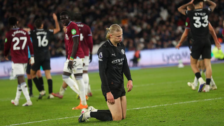Erling Haaland está en mala racha, y eso le ha costado el título al Man City.