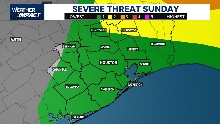 Warm and breezy on Sunday before a cold front blows in with storms possible