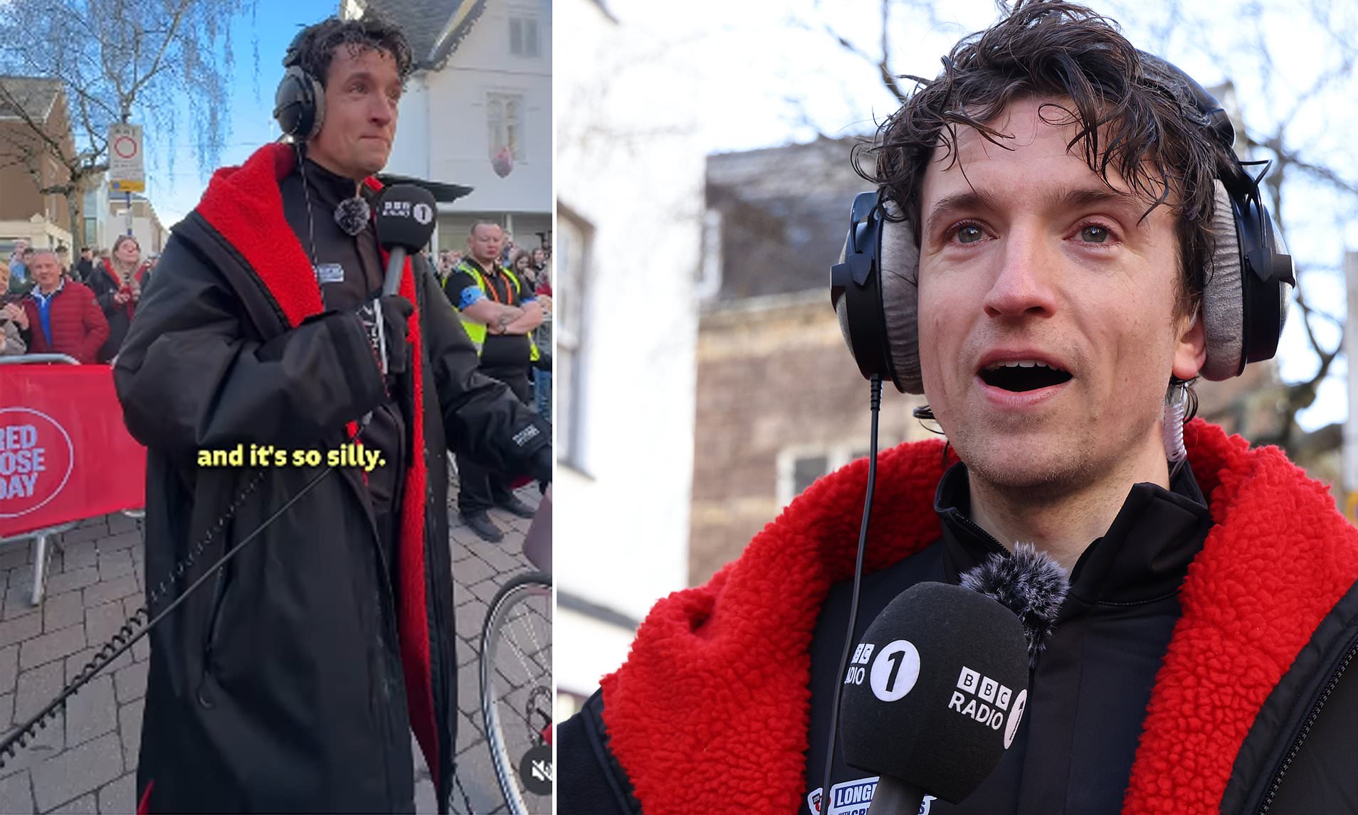 Greg James breaks down in tears during Comic Relief cycle as he thinks  about his dad's ill health