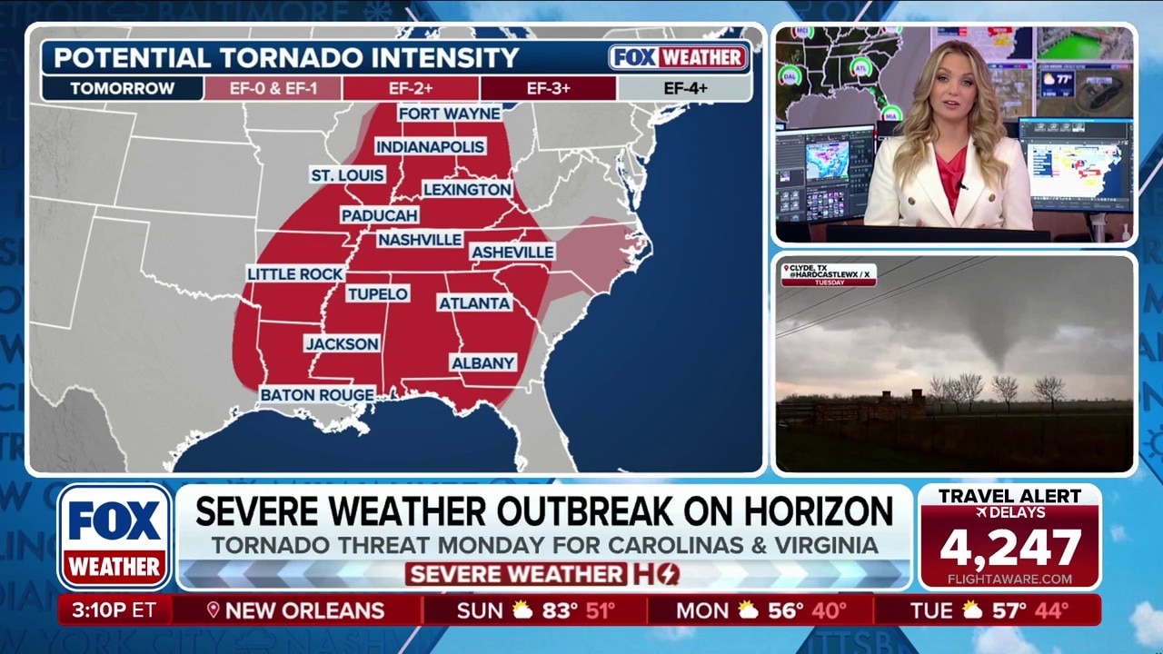 Looming severe weather possible for Sunday and Monday across central ...