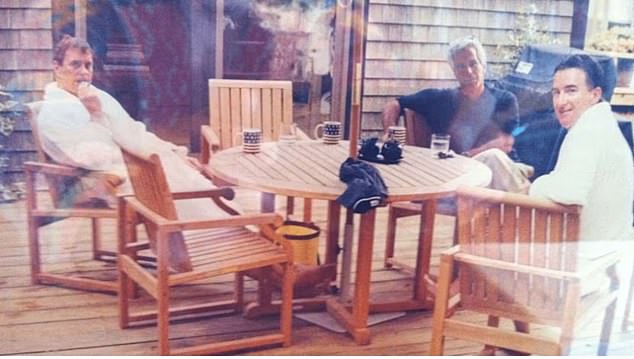 Andrew Mountbatten-Windsor and Peter Mandelson pictured wearing bathrobes while sat with Jeffrey Epstein 