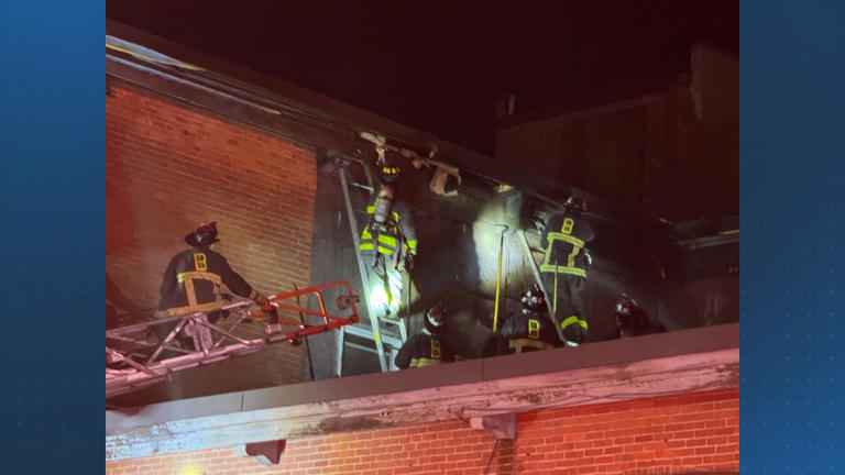 Boston firefighter hospitalized following roof fire in Hyde Park