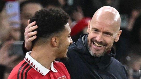 Sancho played in two cup finals for Erik ten Hag at United before they fell out in September 2023