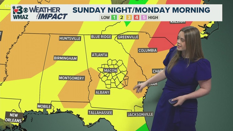 Isolated showers and storms today, strong to severe storms on Monday ...