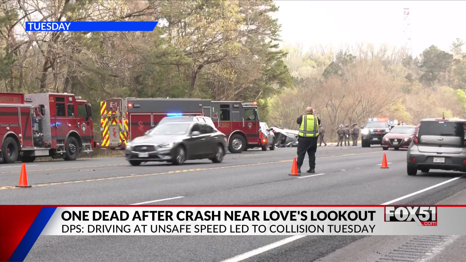 Update: 1 dead, 1 injured after US Highway 69 crash near Love’s Lookout