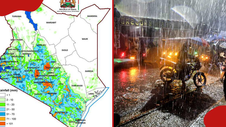 Kenya Met issues 24-hour forecast, lists 29 counties set to receive ...