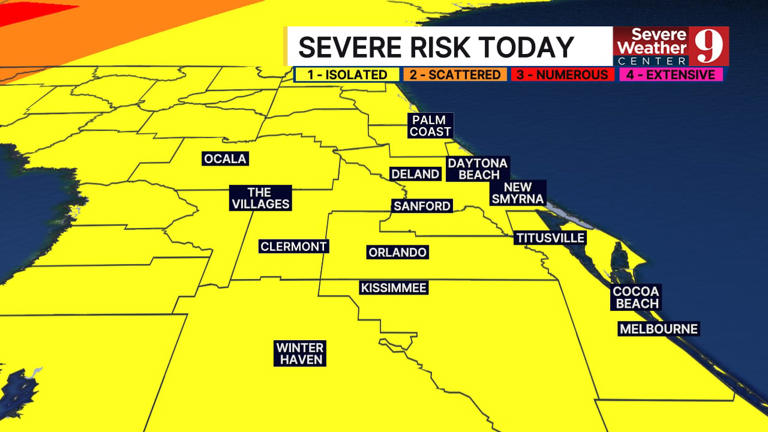 Severe weather possible in Central Florida with heavy rain and winds