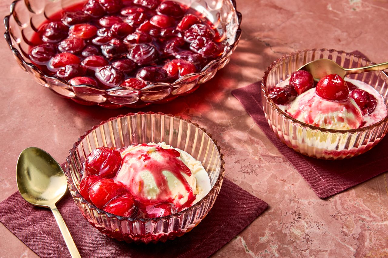 Southern Living Cherries Jubilee in bowls to serve