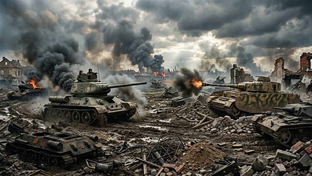 The final tank duel of the Eastern Front. T-34/85 vs Panzer IV