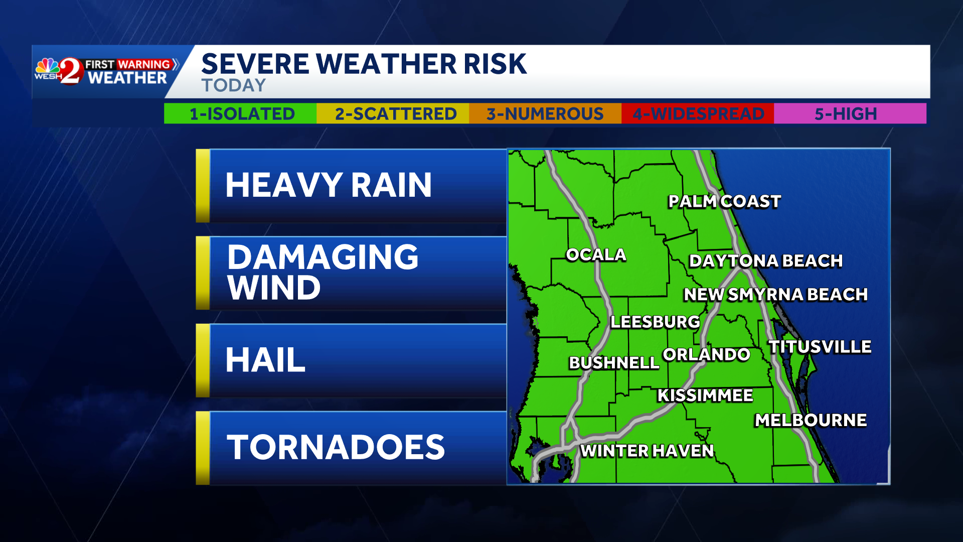Strong to severe storms across Central Florida