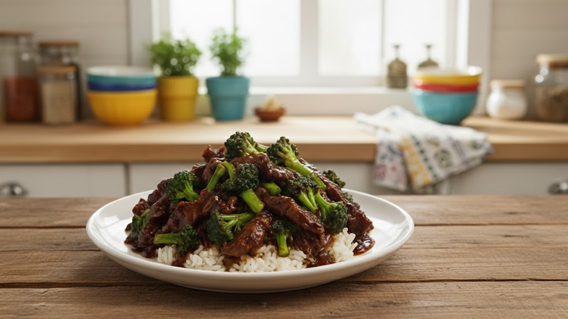 How to make beef and broccoli stir fry with rice