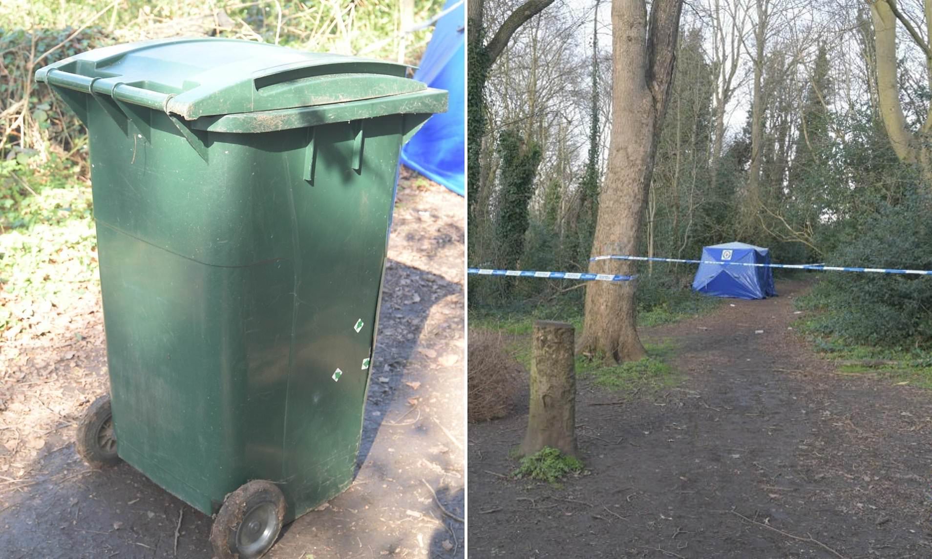 Police share photo of wheelie bin where body of man with distinctive tattoos was found in park<br><br>