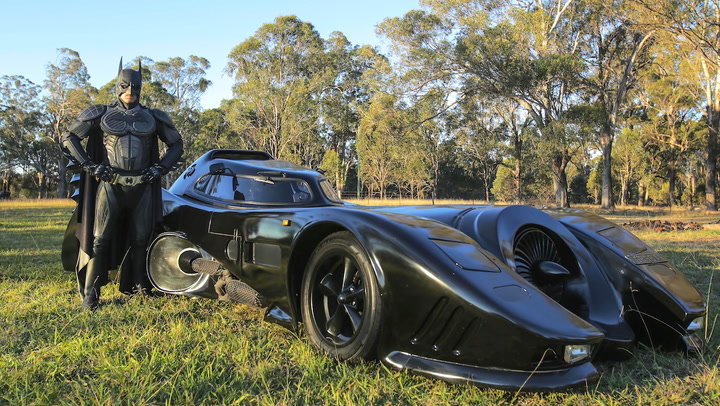 Super-hero fan spent two years building the iconic Batmobile
