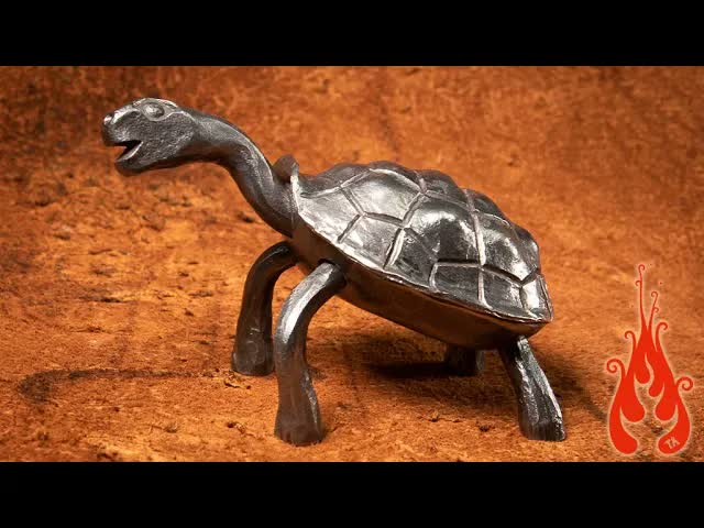 How does steel become a tortoise sculpture?