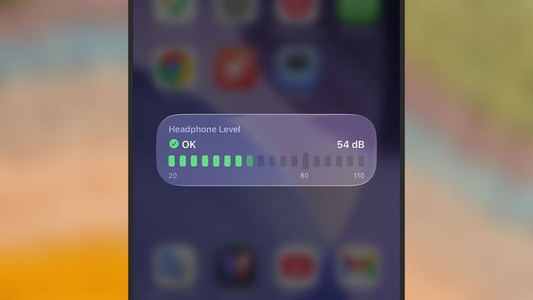 You can monitor external noise or headphone volume level. Screenshot: Apple