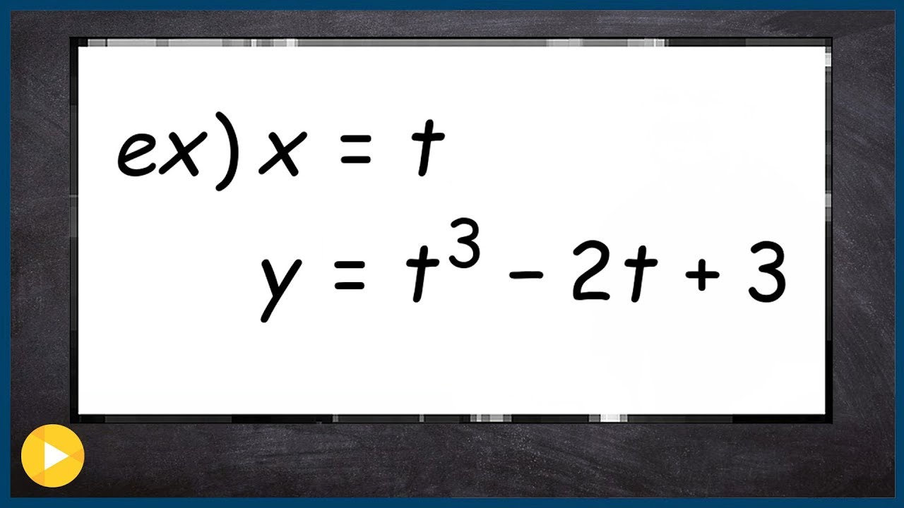 Eliminate the parameter to obtain the equation of a cubic function