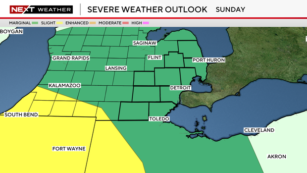 Strong storms possible in Southeast Michigan early Monday followed by ...