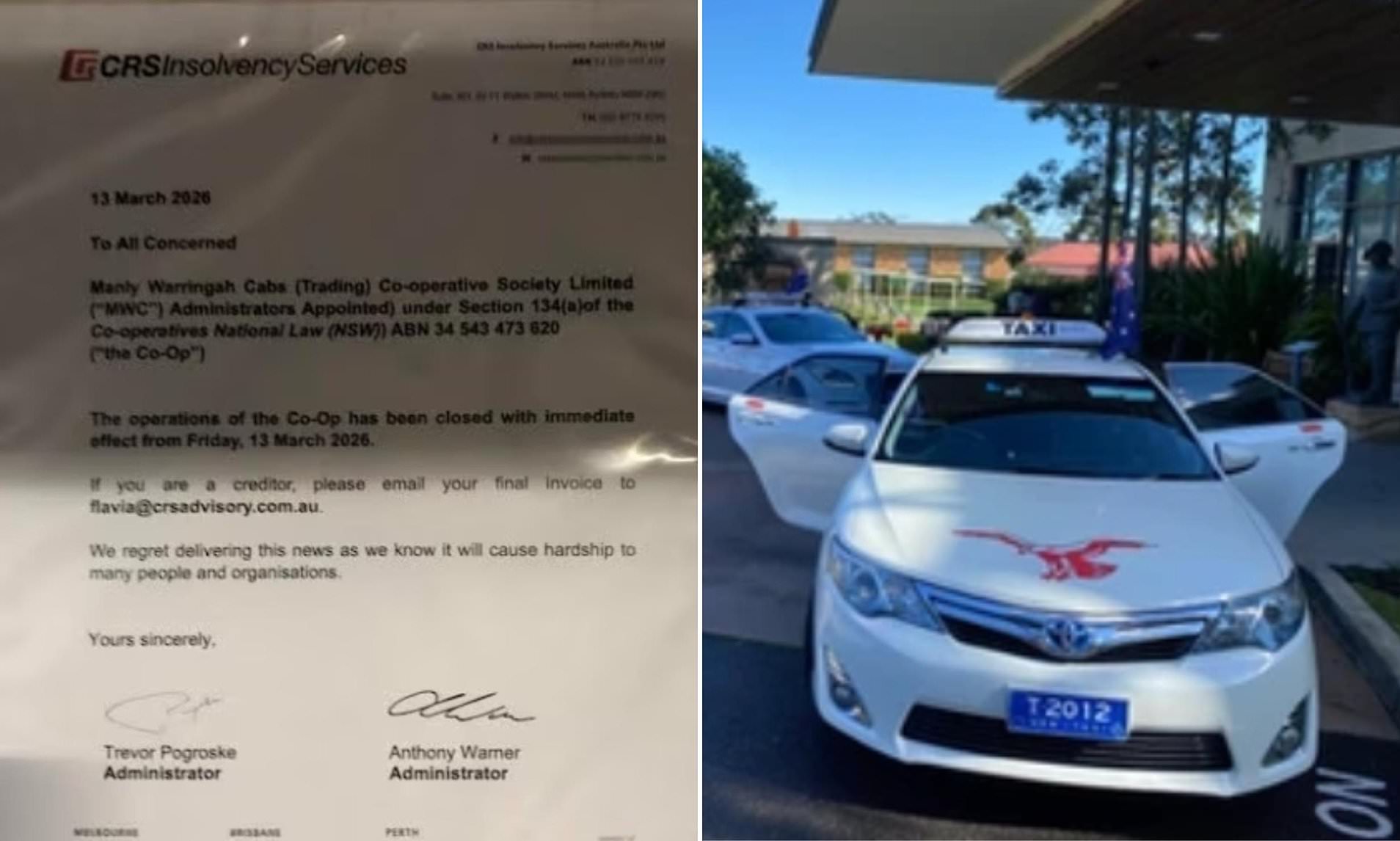 Aussie taxi company goes bust after more than 70 years: 