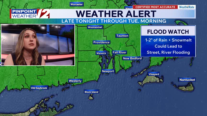 WPRI 12 weather alert 3/15/26: Heavy rain with T-storms and strong wind ...