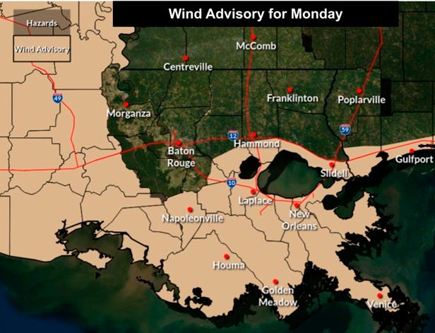 Rain with some storms Sunday into Monday, then windy and much colder