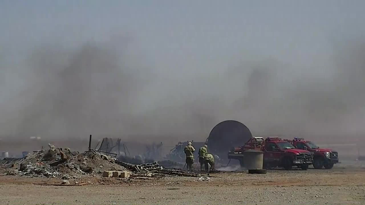 Watch: Fire crews working to contain wildfire near Sayre