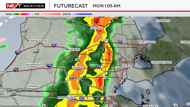 Strong storms possible in Southeast Michigan early Monday followed by ...