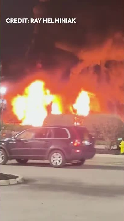 Tanker truck crash causes massive fire, explosion on I-471