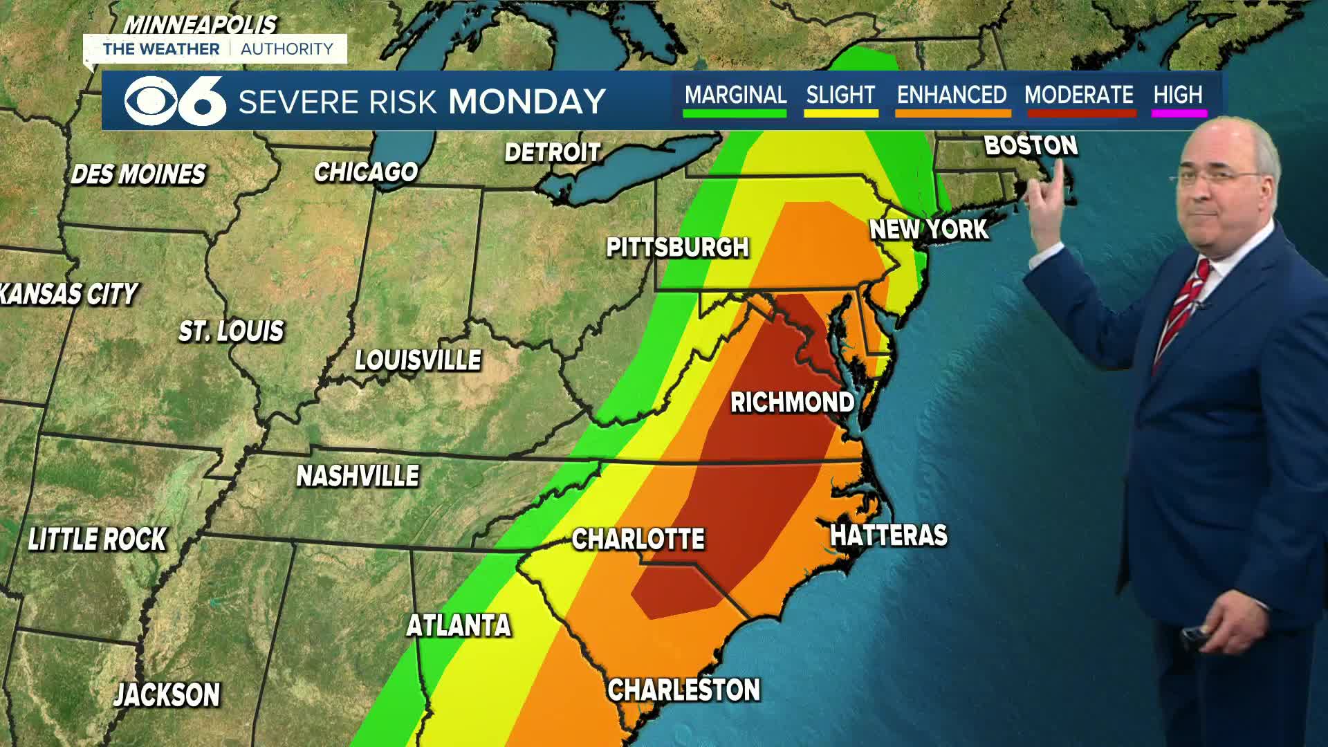 Hour-by-hour: 2 rounds of severe storms forecast for Monday in Virginia