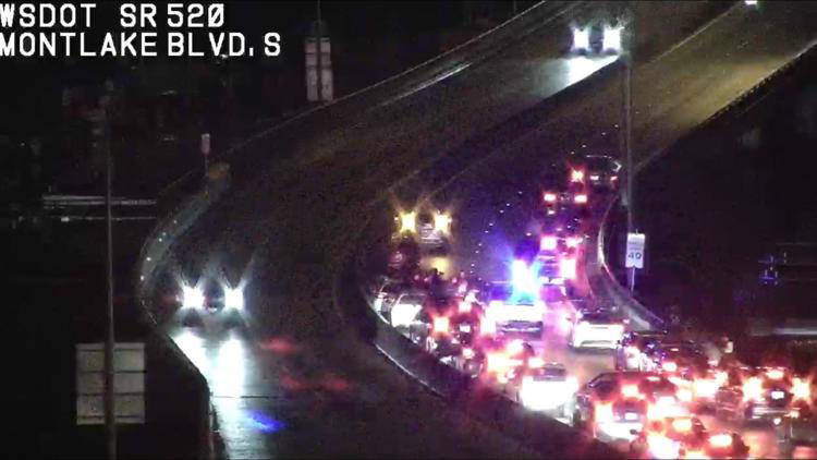 SR 520 reopens overnight near Montlake Boulevard East in Seattle