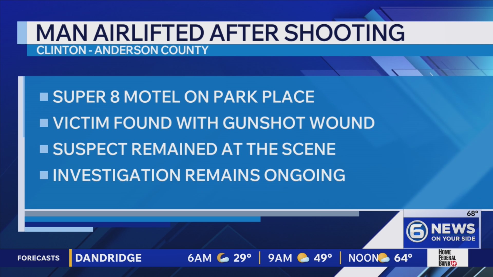 One in custody, one airlifted to hospital after Clinton shooting