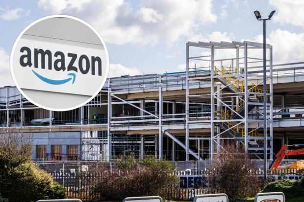 Latest pictures from major works at £40m Amazon warehouse as sign plans ...