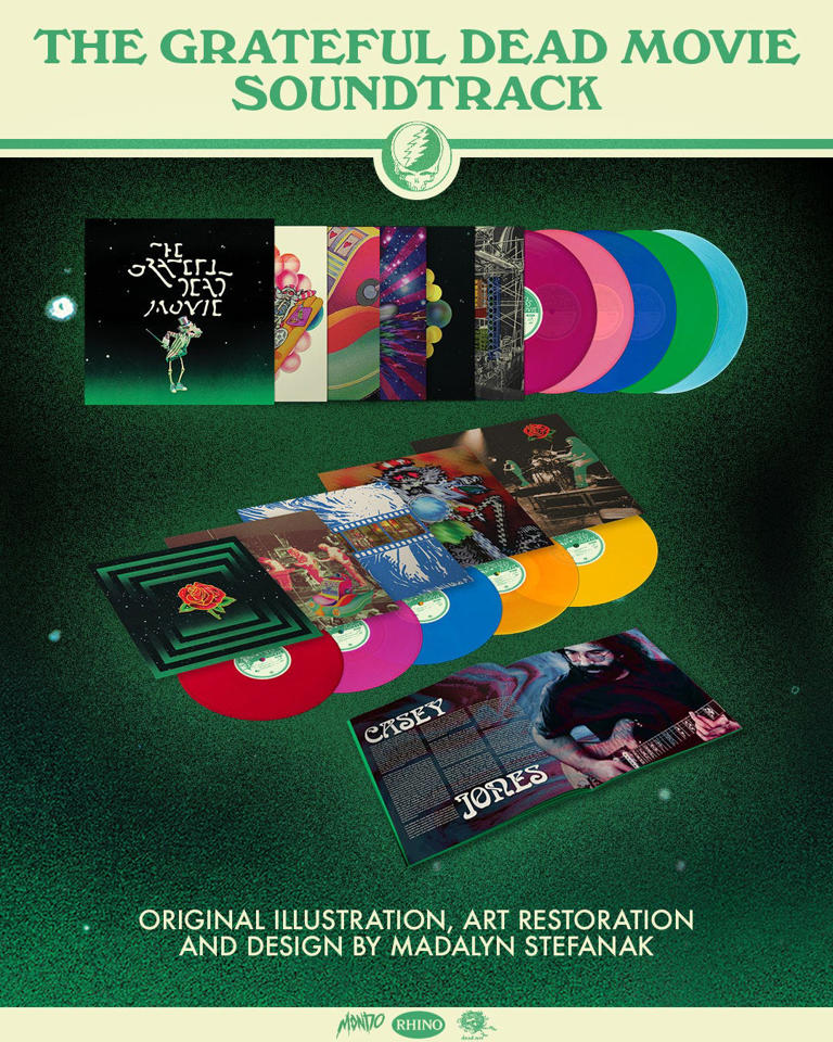 "The Grateful Dead Movie" soundtrack box set encompasses 10 colored vinyl LPs.