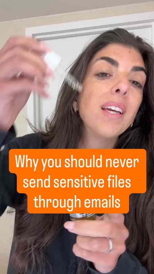 GRWM talking about why you should never send sensitive files online