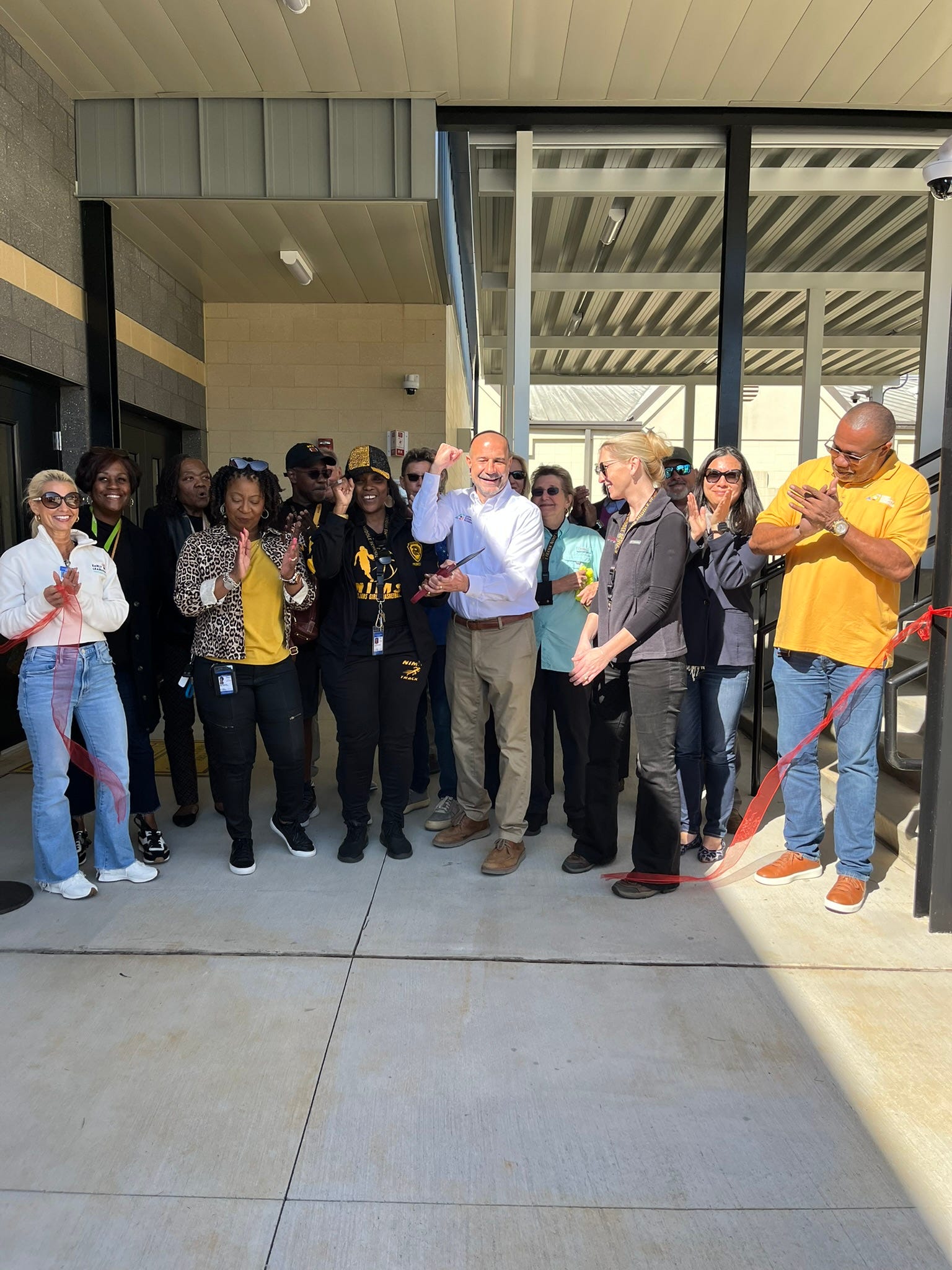Nims Middle cuts ribbon on long-awaited gymnasium
