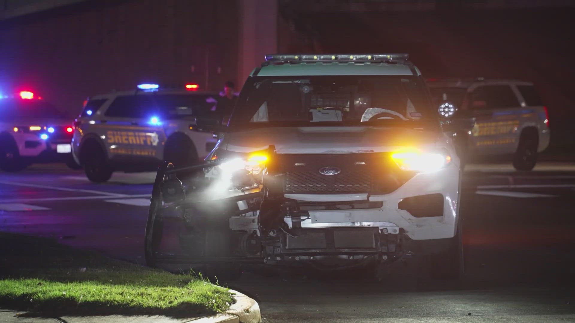 Harris County deputy injured after driver hits patrol unit