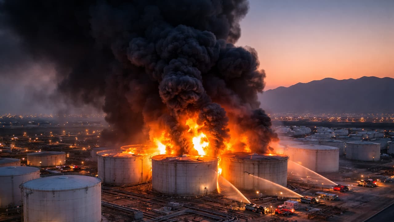 UAE's oil lifeline targeted: Drone strike sparks fire at Fujairah amid ...